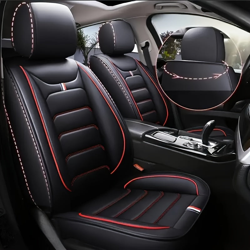 5-Seat Waterproof PU Leather Car Seat Cover Set Universal Fit for SUVs All-Season