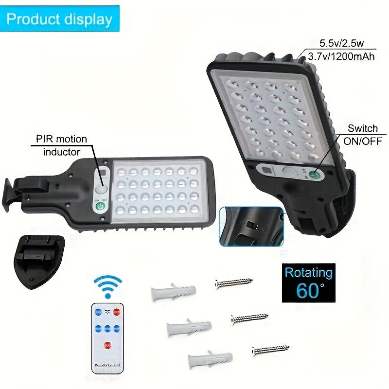 Уличный солнечный уличный светильник с пультом дистанционного управления, светодиодный настенный светильник, садовый свет, сенсор движения