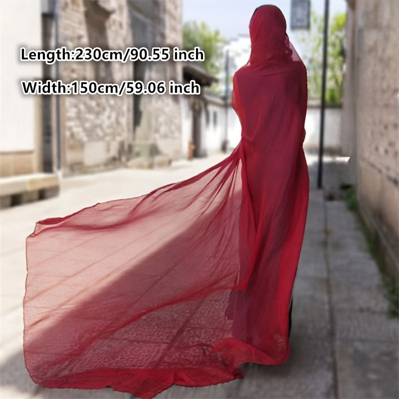 Women's Large Solid Color Scarf Lightweight Shawl for Casual Wear Windproof Sunscreen