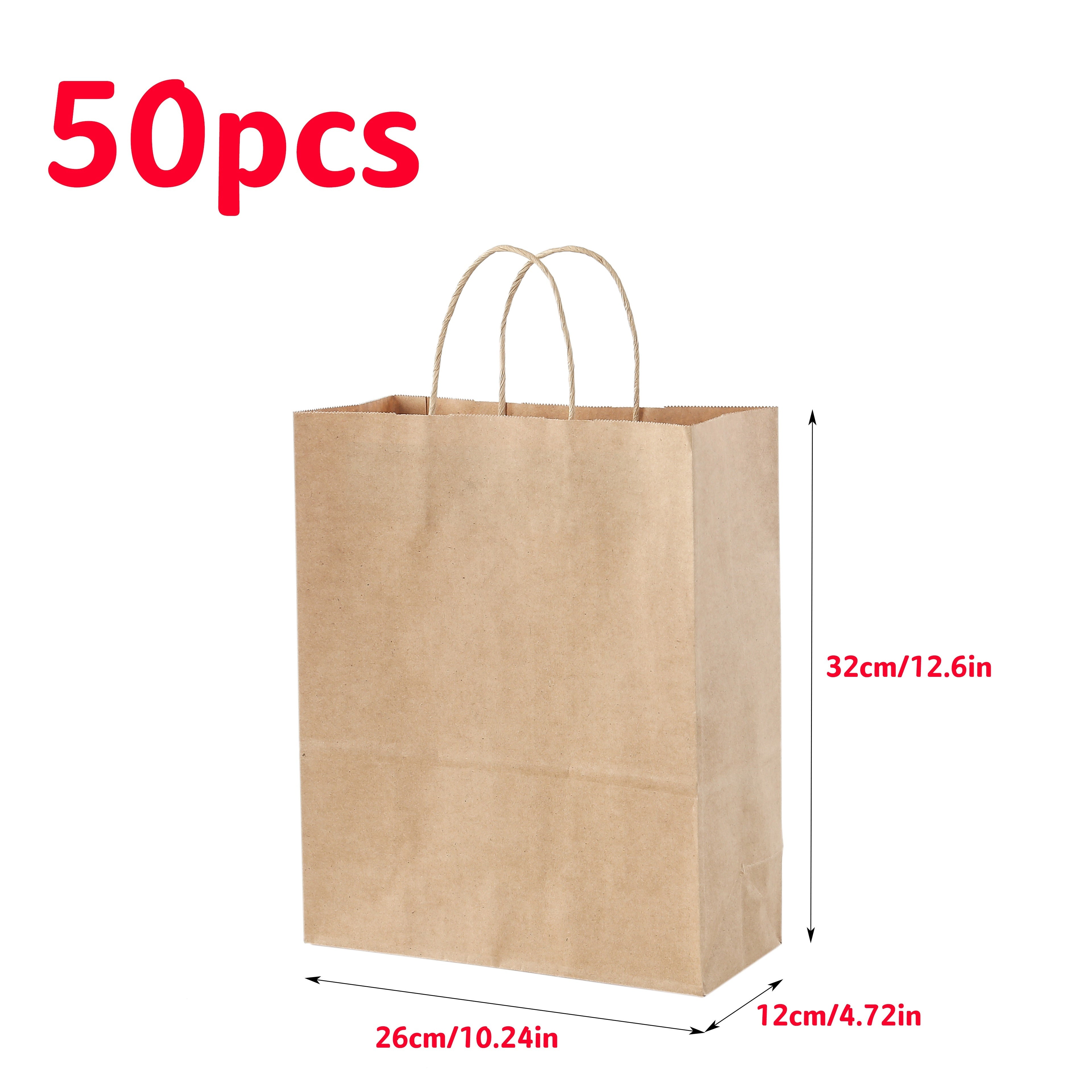 Bolsas de papel Kraft a granel para regalos en diferentes tamaños para compras minoristas y embalaje