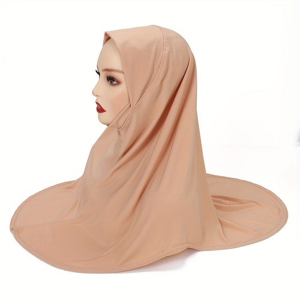 Women's Polyester Hijab Breathable Knit Solid Color Easy Wear