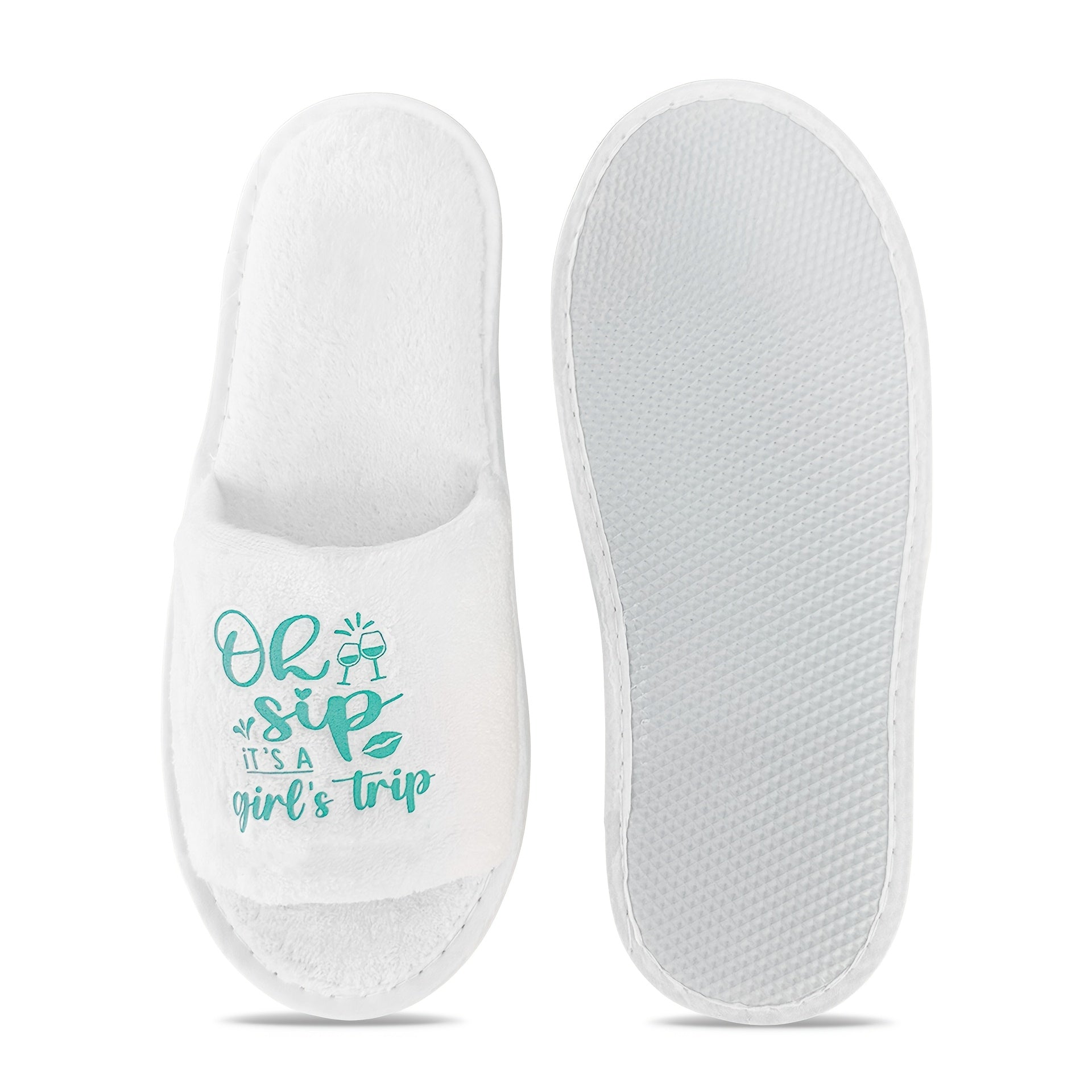 Women's Plush Cozy Slippers Open-Toe Indoor Shoes Soft Sole Gift