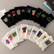 Men's Basketball Socks 8 Pairs Moisture-Wicking Sweat-Resistant Black White