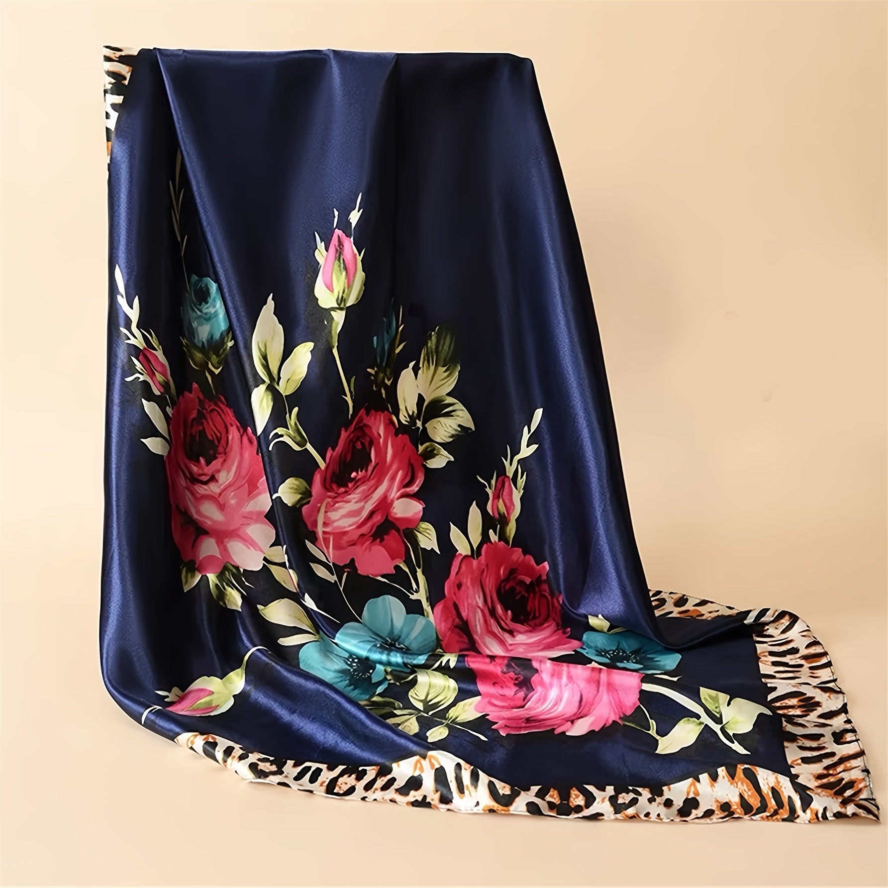 Women’s 35.43 Inch Polyester Headscarf Square Towel for All Seasons and Outdoor Travel