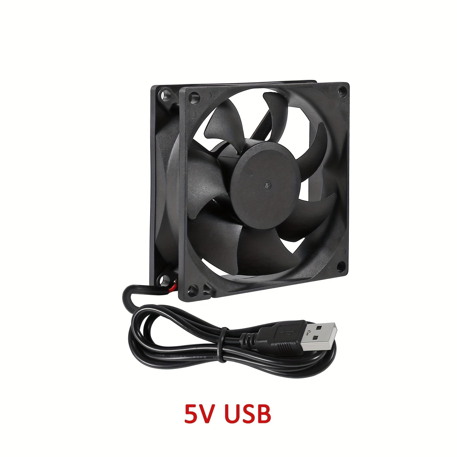 Quiet Brushless Cooling Fan 80x80x25mm USB 2800 RPM Black Copper Heat Sink