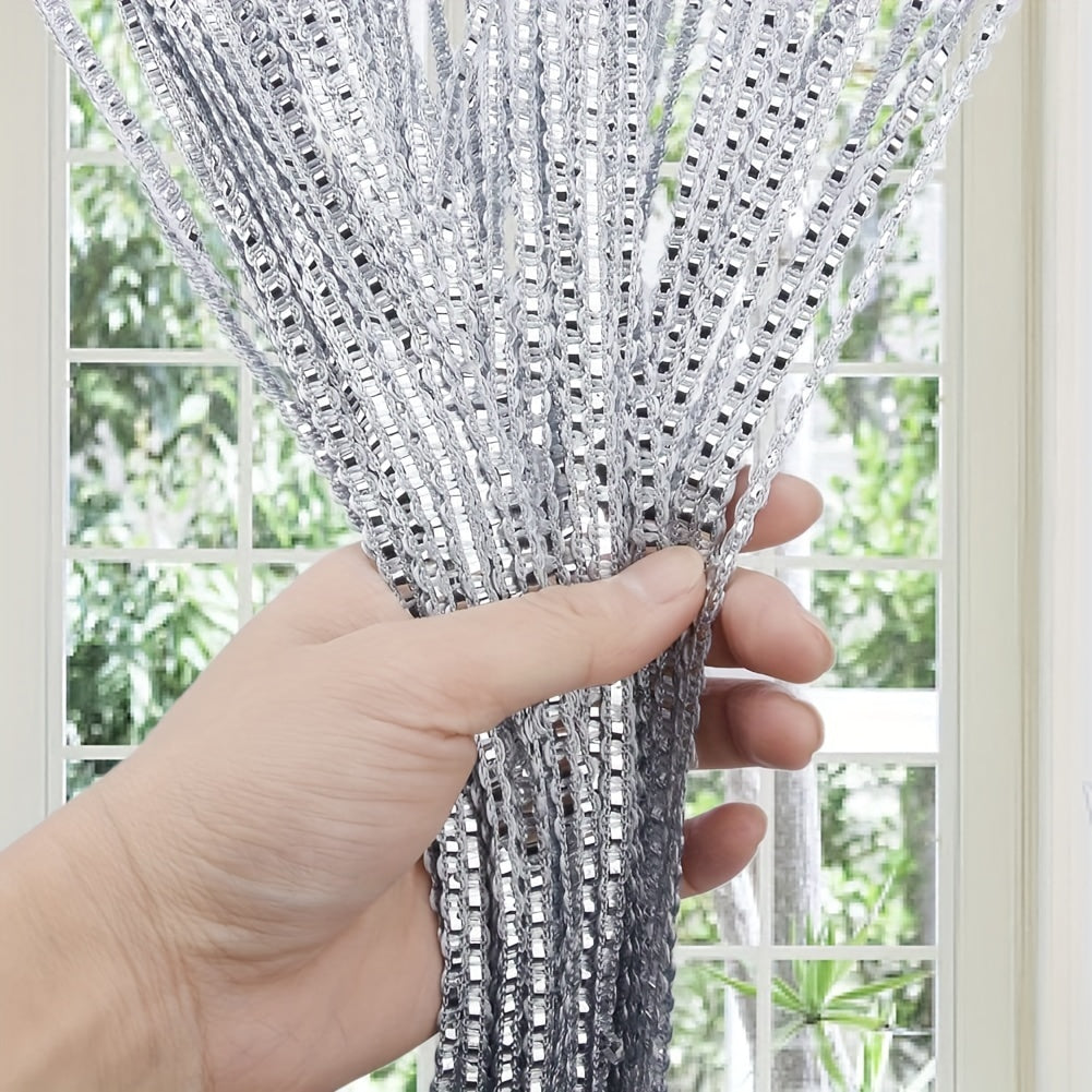 Silver Gray Tassel Door Curtain 1x2m for Wedding and Home Decoration