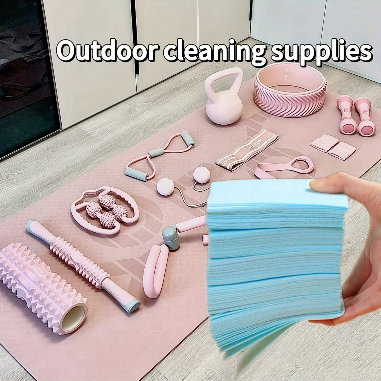 Uy va tashqarida foydalanish uchun Qattiq chizilmaydigan ko'p maqsadli tozalash varaqalari, Ko'p rangli Ko'k