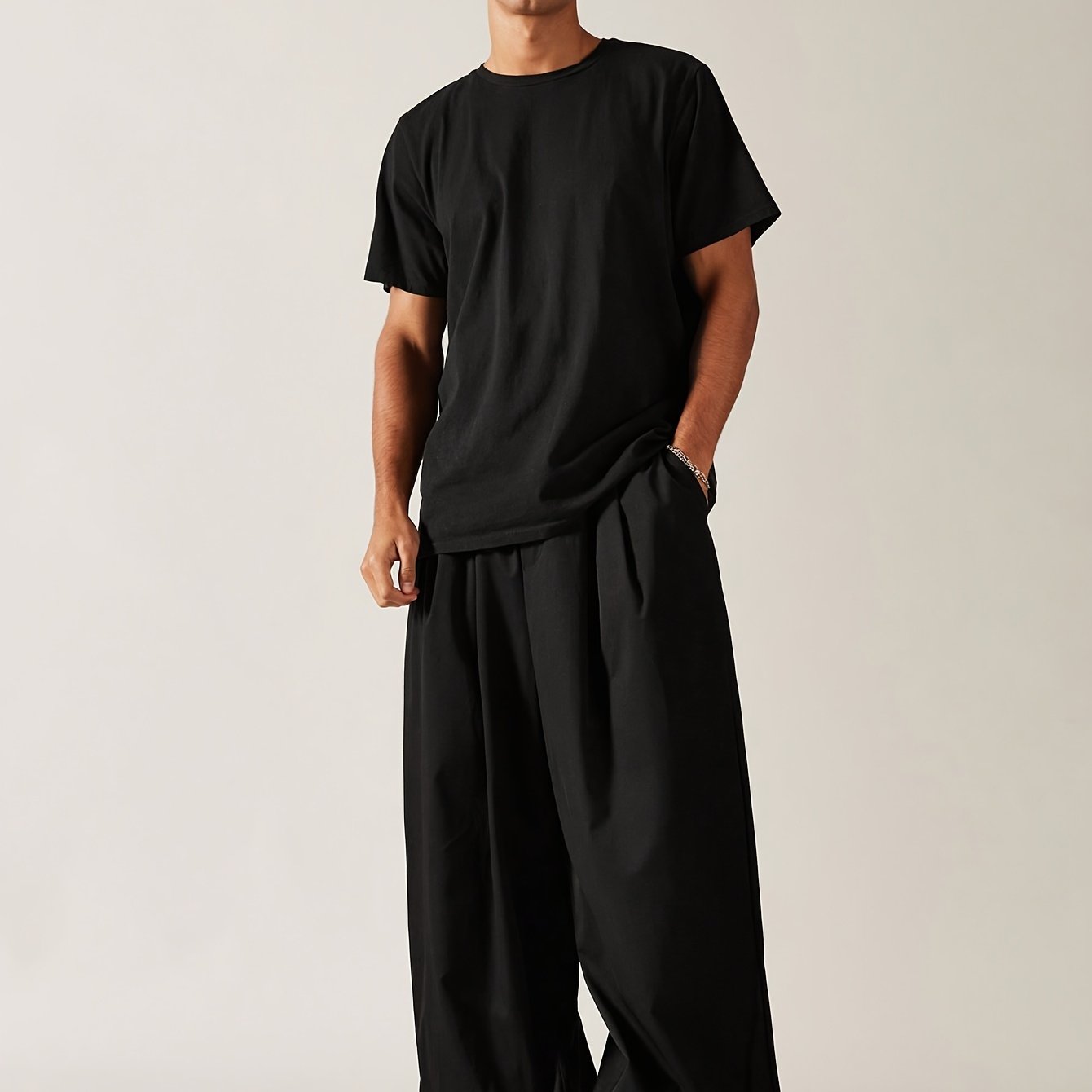 Men's Loose Fit Casual Pants with Pockets for Outdoor Activities