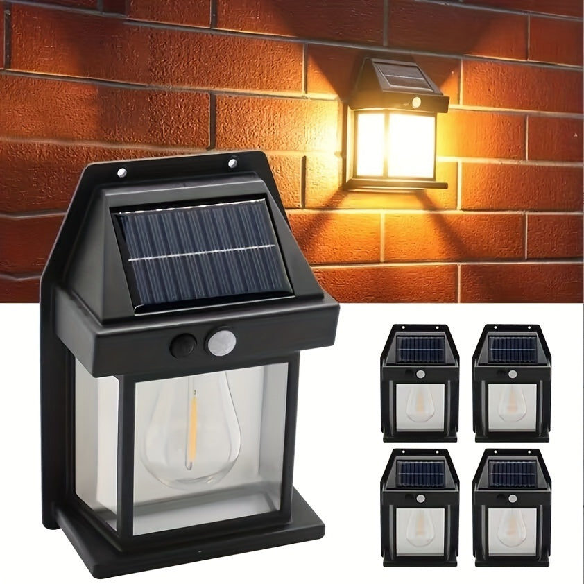 Solar Wall Lamp with Motion Sensor and 3 Lighting Modes for Outdoor Patio Garage Yard