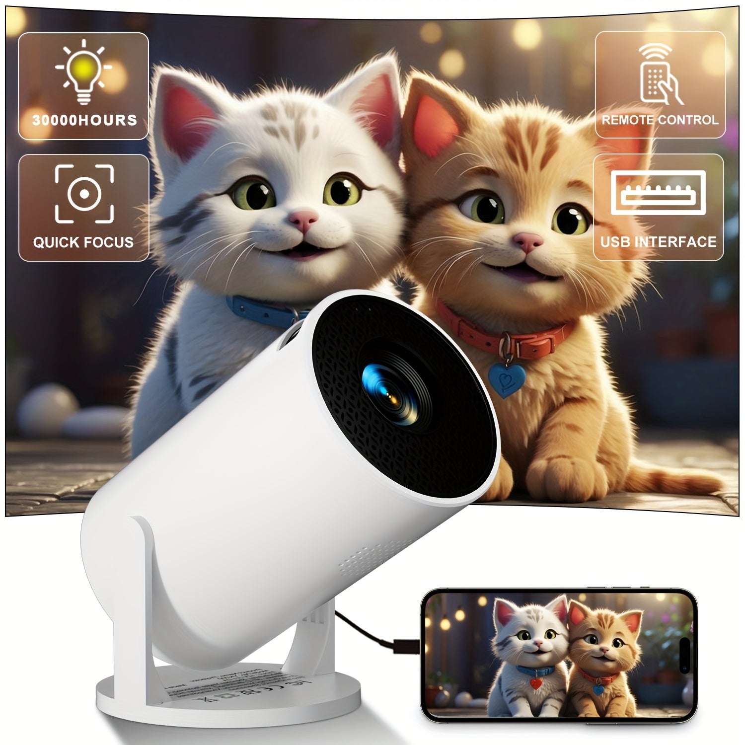 Mini Portable Smart Projector for Mobile Phones and TV Sticks