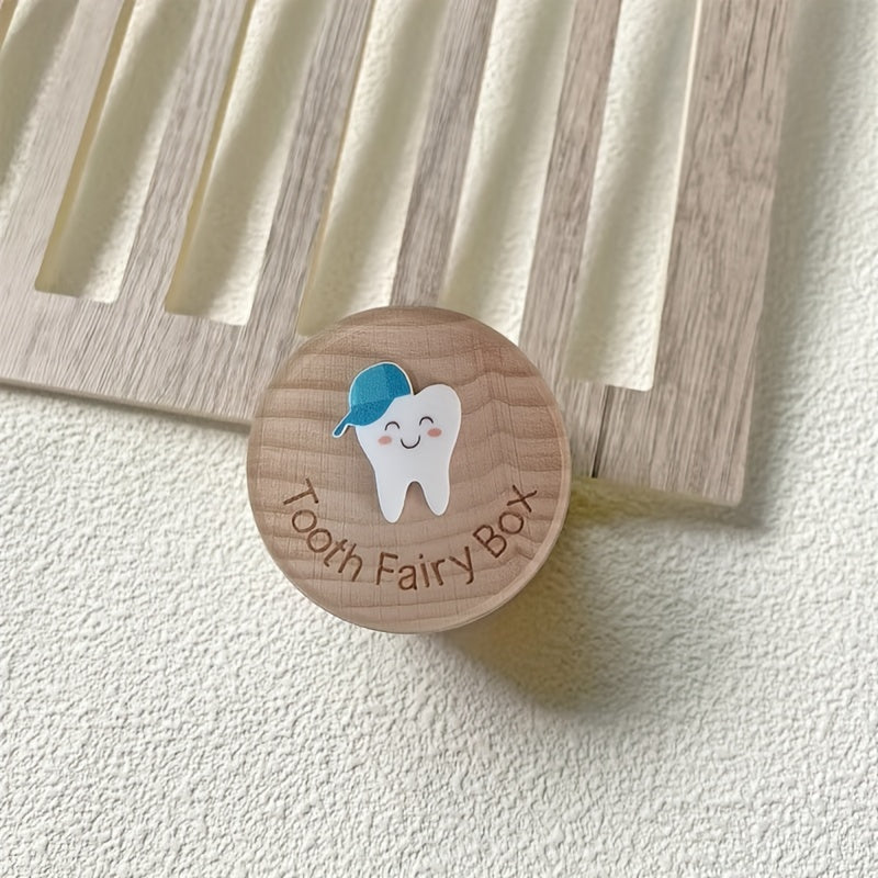 Children's Tooth Fairy Keepsake Box Natural Wood Storage Organizer for Kids