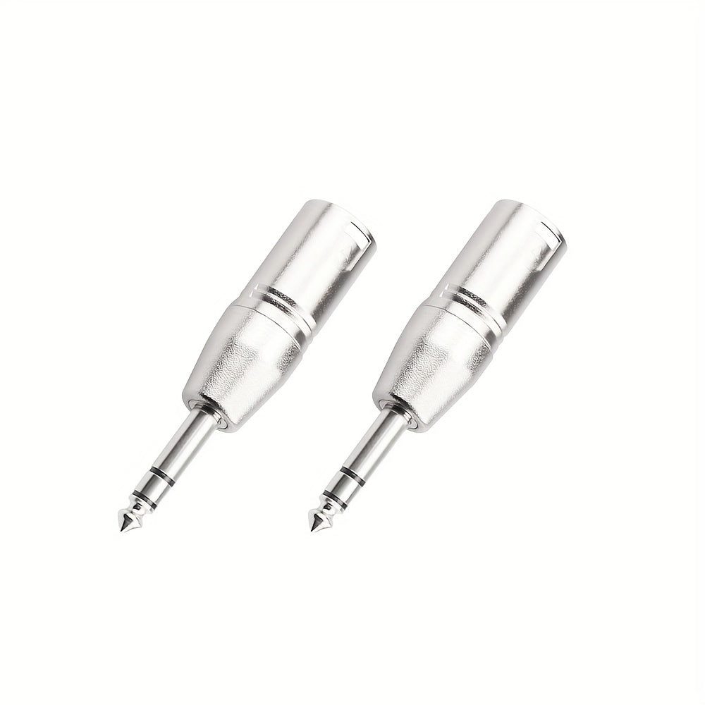 Adaptador de micrófono TRS de 1/4 de pulgada metálico a XLR macho para equipos de audio