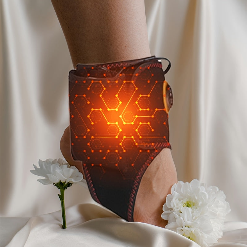 USB Rechargeable Foot Warmer Heat Wrap Portable Hot Compress for Indoor Outdoor Use Black Red