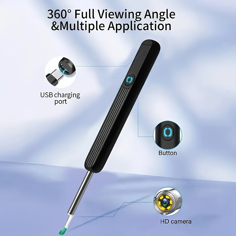 Ear Cleaning Kit with Camera and 12 Tools Rechargeable Low Voltage for Professional and Home Use