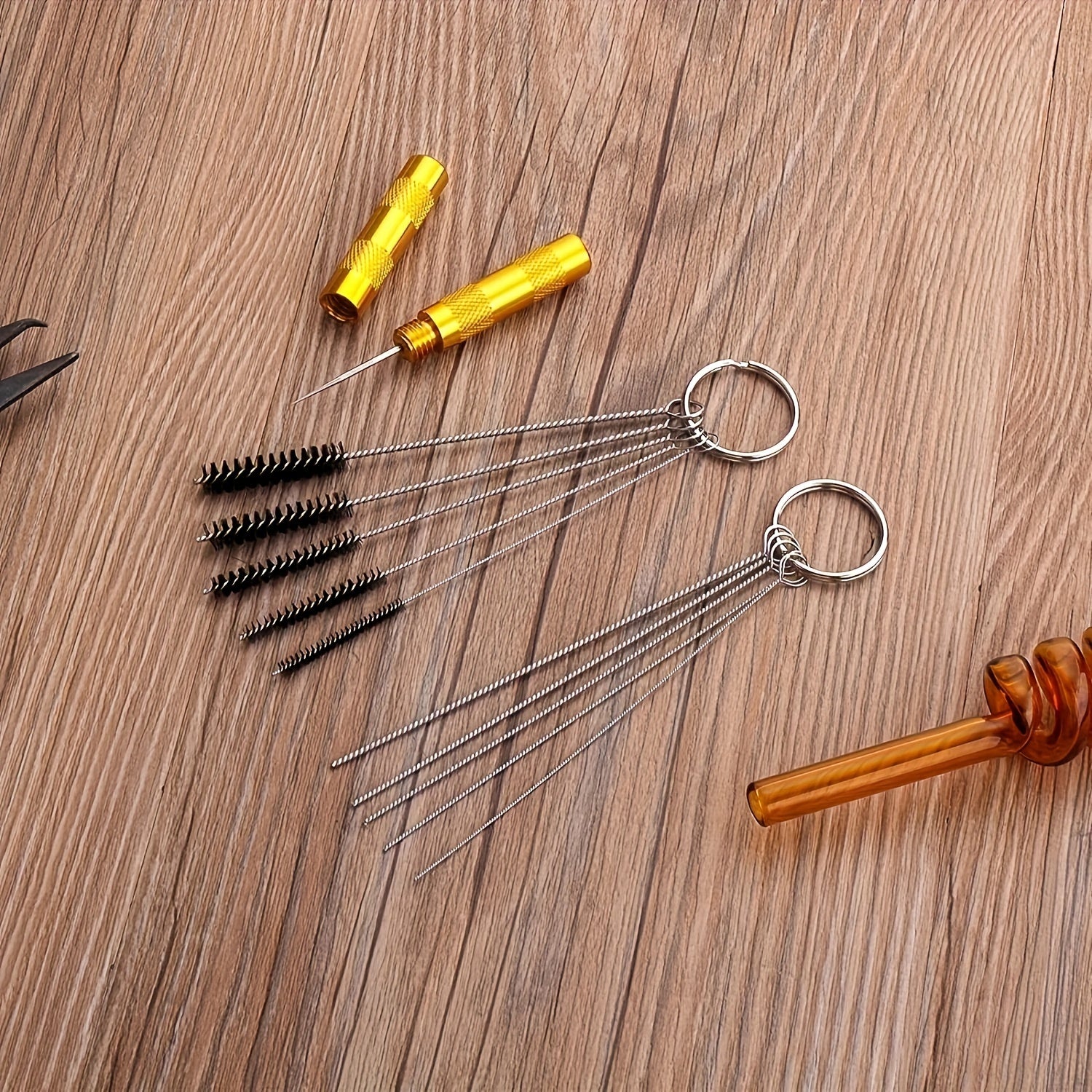 3Pcs Pneumatic Spray Gun Nozzle Cleaning Kit Stainless Steel Needle Brush