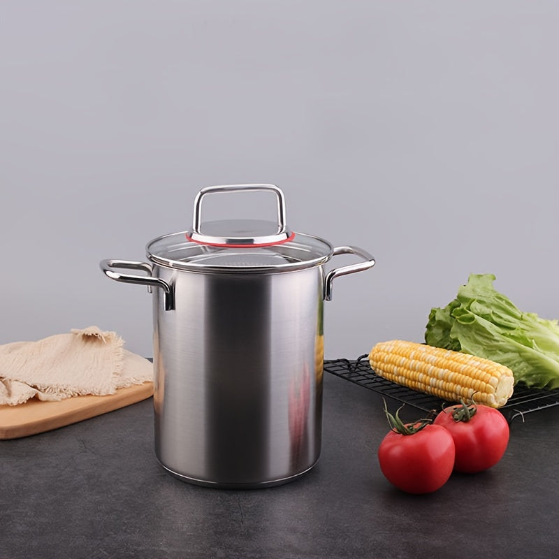 Stainless Steel Fryer Pot with Basket, Versatile Deep Soup Cooker for Frying and Boiling