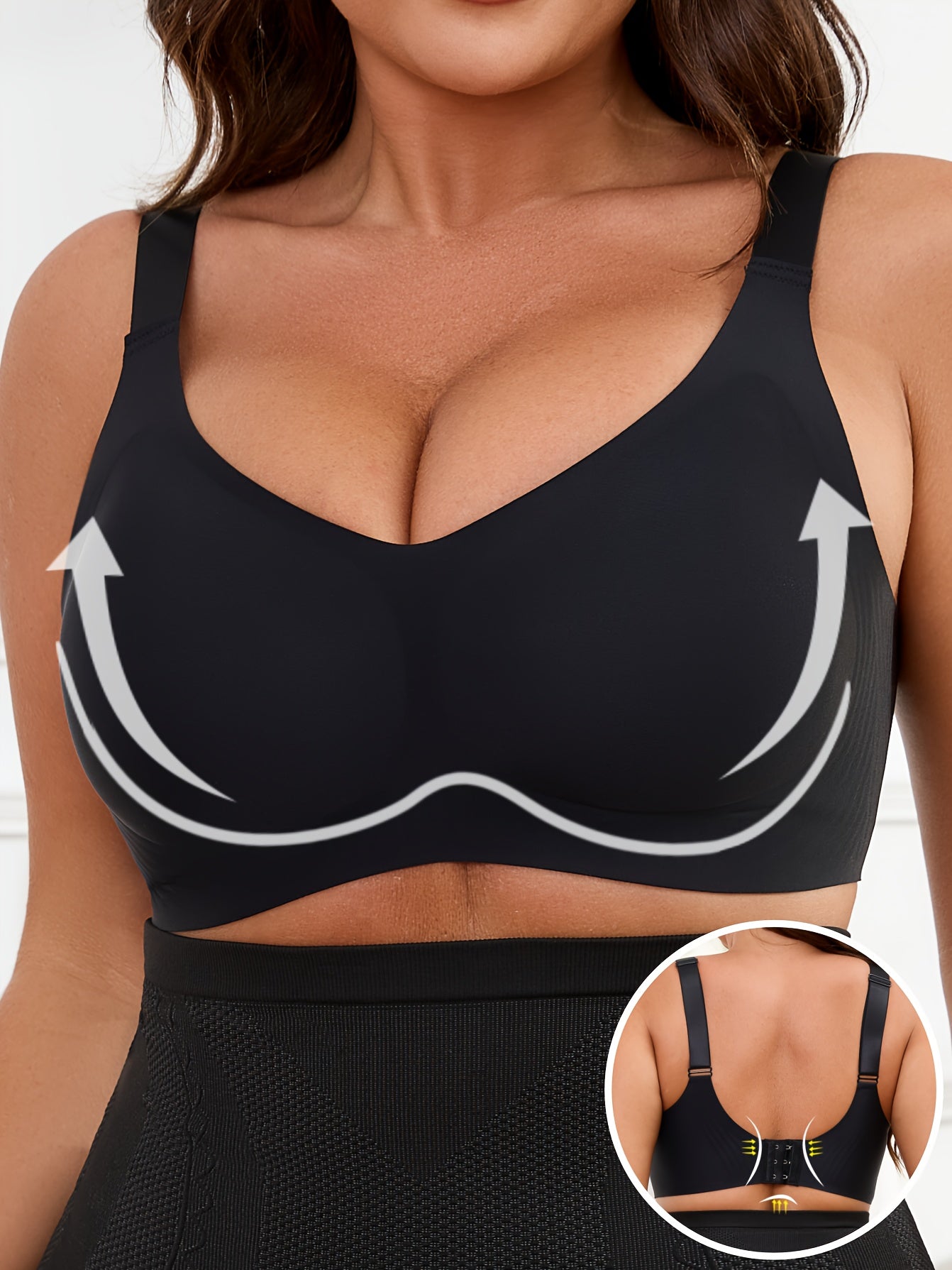 Спортивный бюстгальтер для женщин больших размеров без швов из Jelly с съемными вкладышами и поддержкой