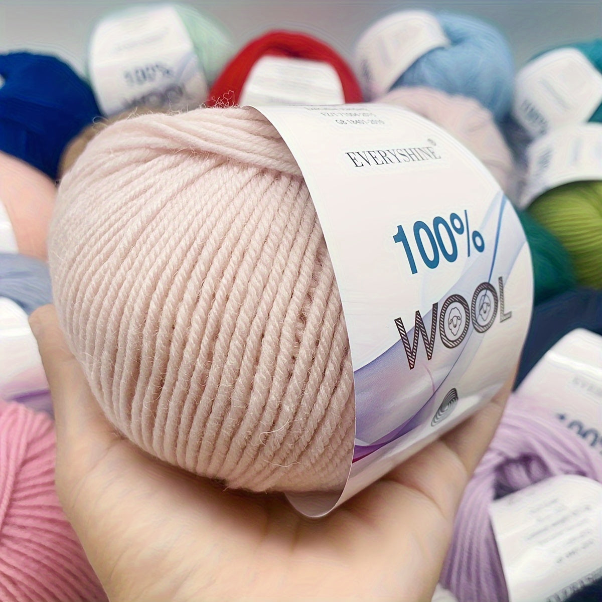 Six Pieces of 100% Wool Yarn Assorted Colors for Crochet Knitting and Weaving