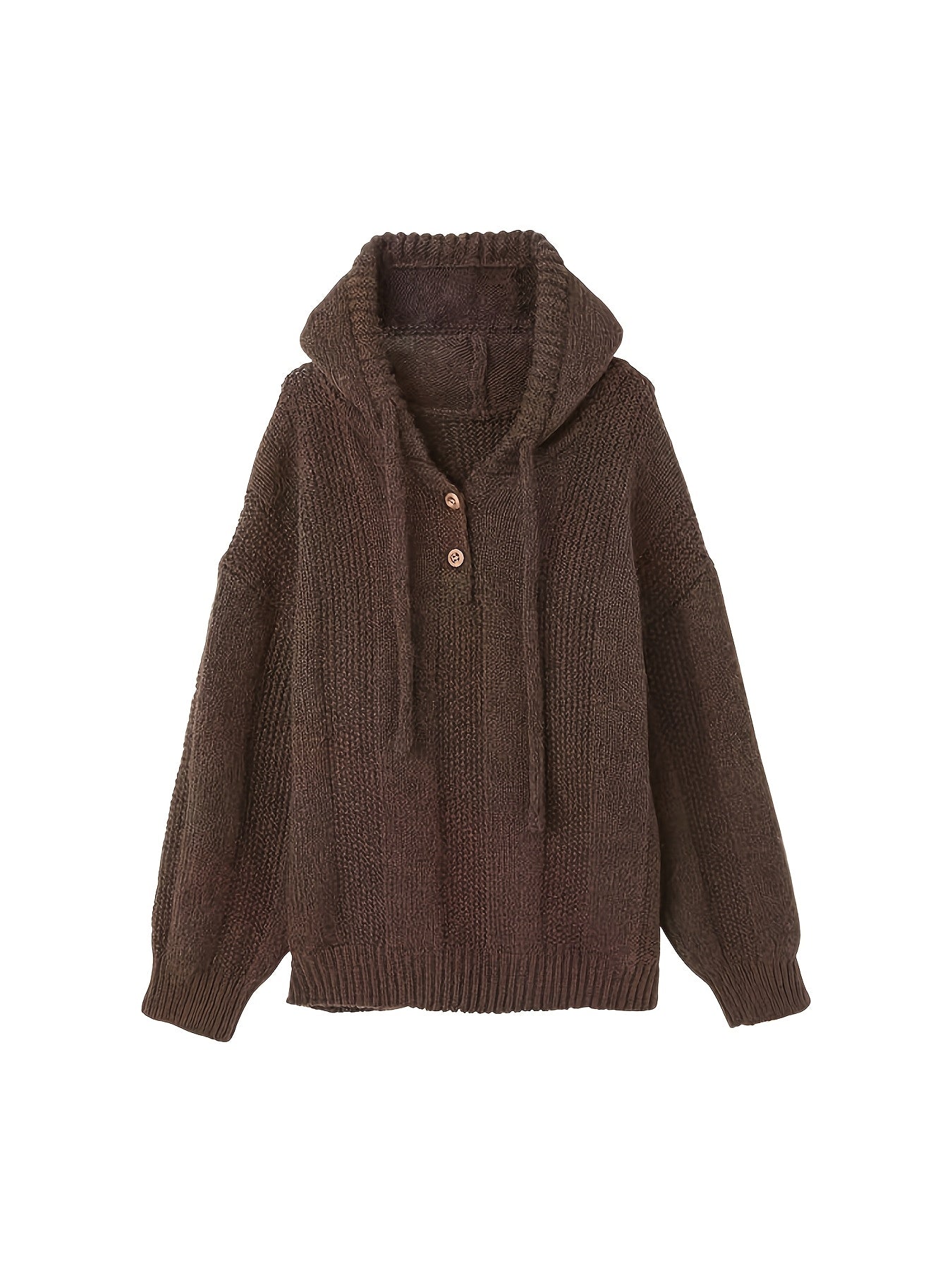 Women's Oversized Hooded Sweater with Drawstring Long Sleeve Knit Polyester Fall Winter