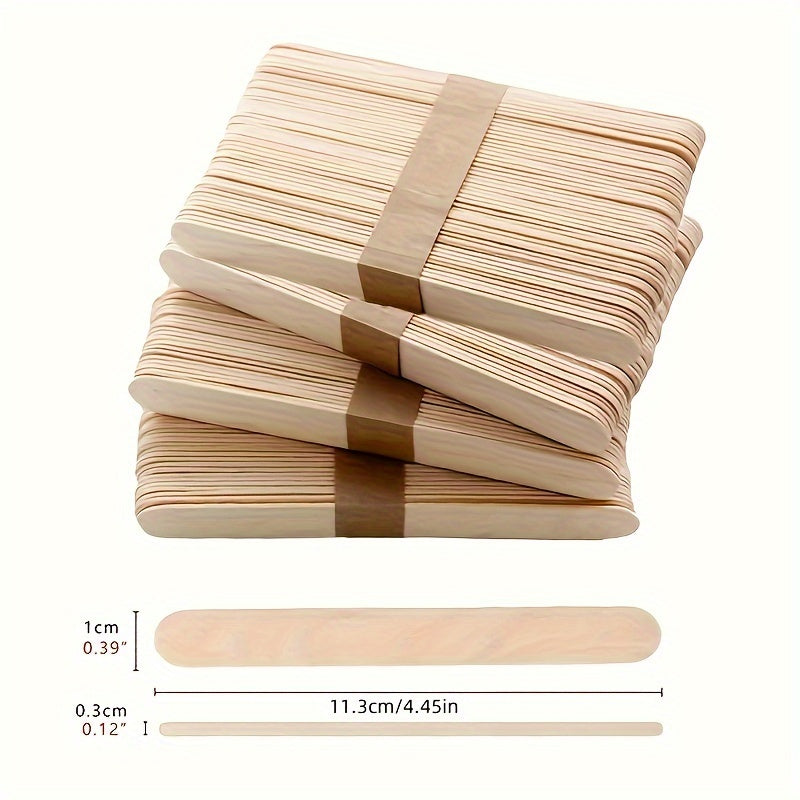 50 or 100 Natural Wooden Ice Cream Sticks for DIY Popsicles and Crafts