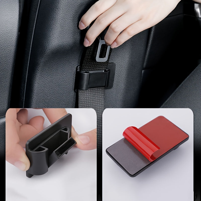 2pcs Black Carbon Fiber Plastic Seat Belt Stabilizers Anti-Vibration Car Accessories