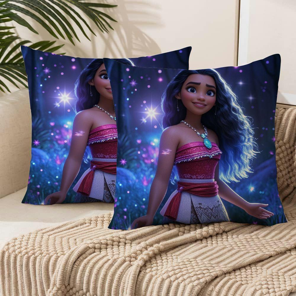 Decorative Pillow Covers Square Set of 2 Moana Inspired Polyester for Sofa Living Room