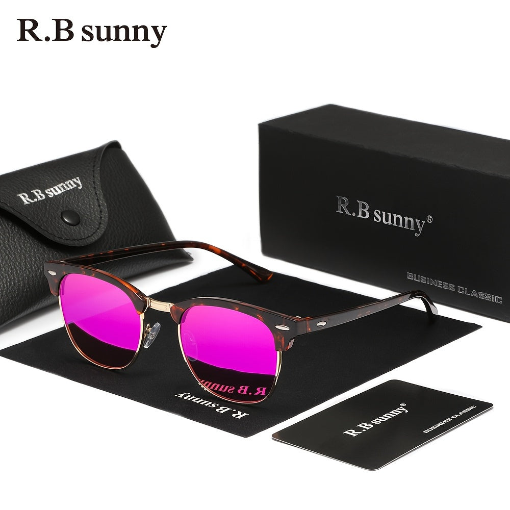 Full Rim Round Fashion Glasses for Men and Women Polarized Polycarbonate Frames