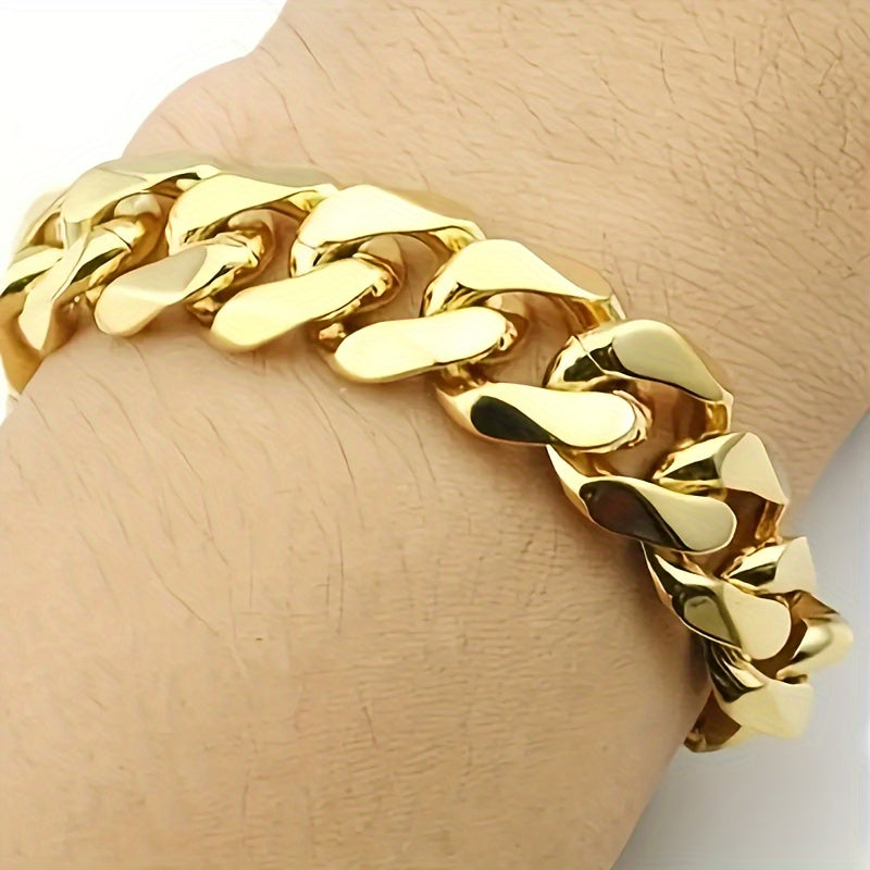 Men's Fashion Jewelry Set Stainless Steel Necklace Bracelet Ring Retro Hip-Hop Punk Style 3 Pieces