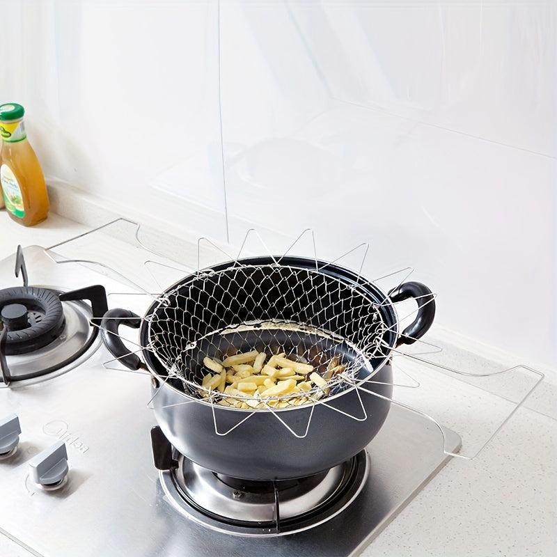 Stainless Steel Frying Basket Foldable Steamer Rinse Strain Kitchen Tool