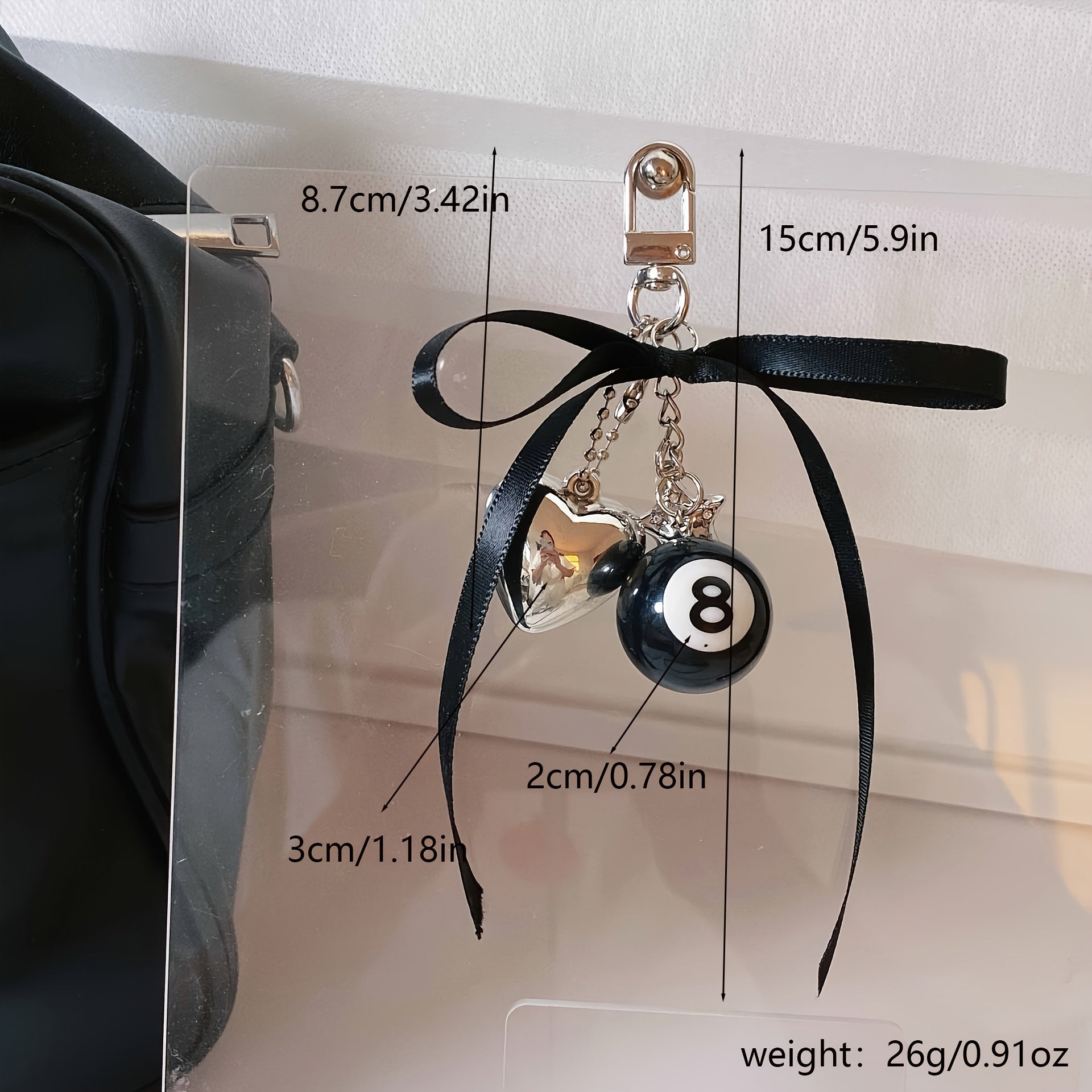 Qora Billiards Design Halloween kalit zanjiri sumka pendenti