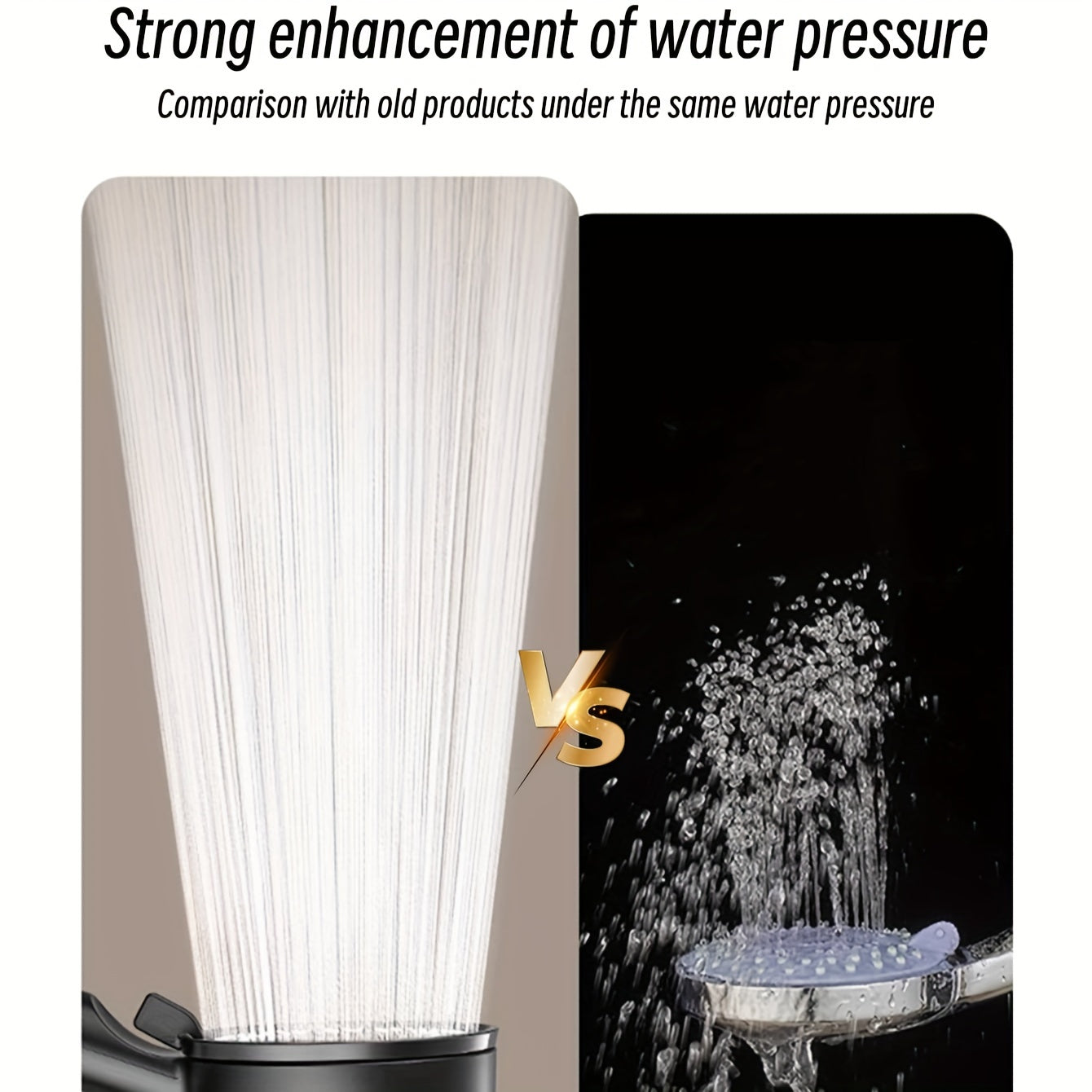 Conjunto de cabezal de ducha de alta presión con soporte ajustable en la pared, manguera negra de 1.5 m y 5 funciones de pulverización