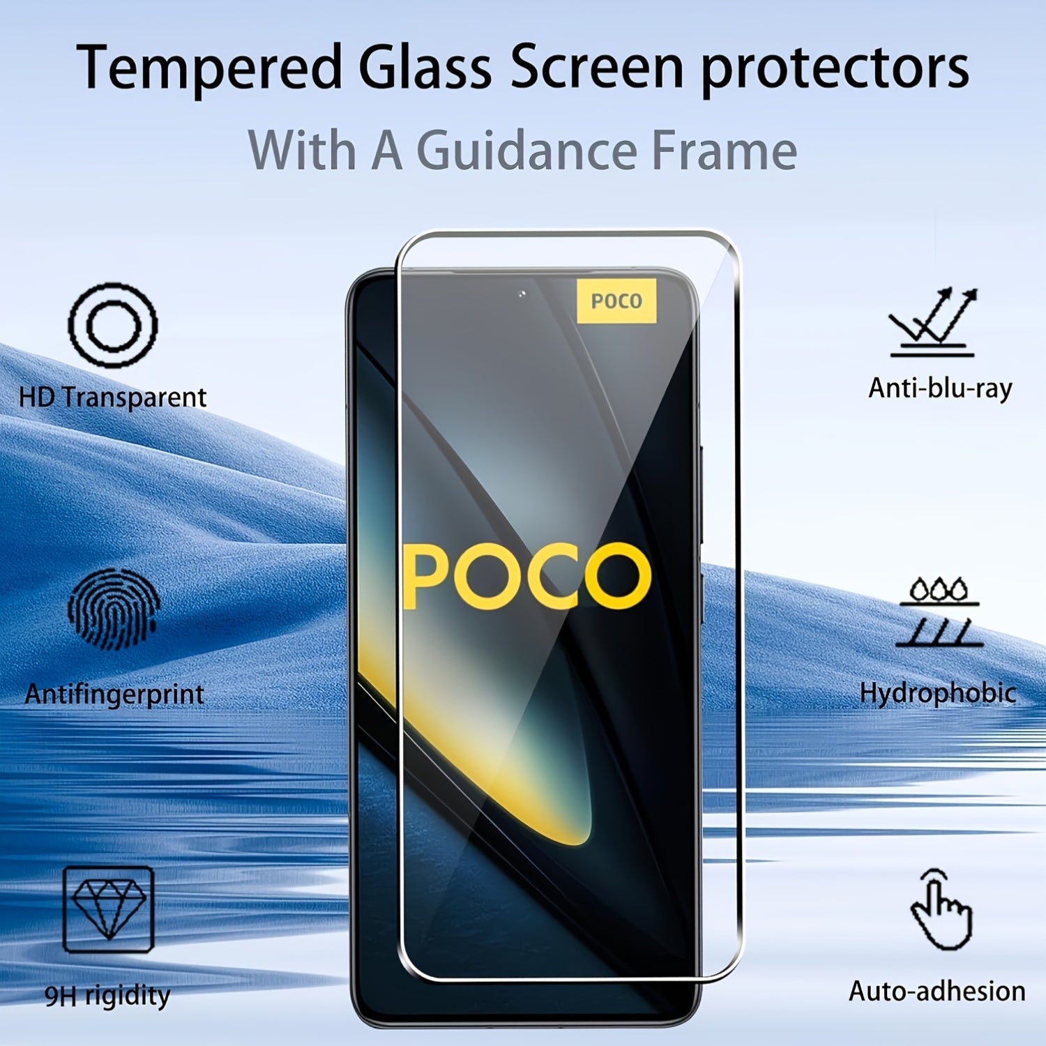 3-Pack Tempered Glass Screen Protector for Poco Models HD Clarity Scratch Resistant