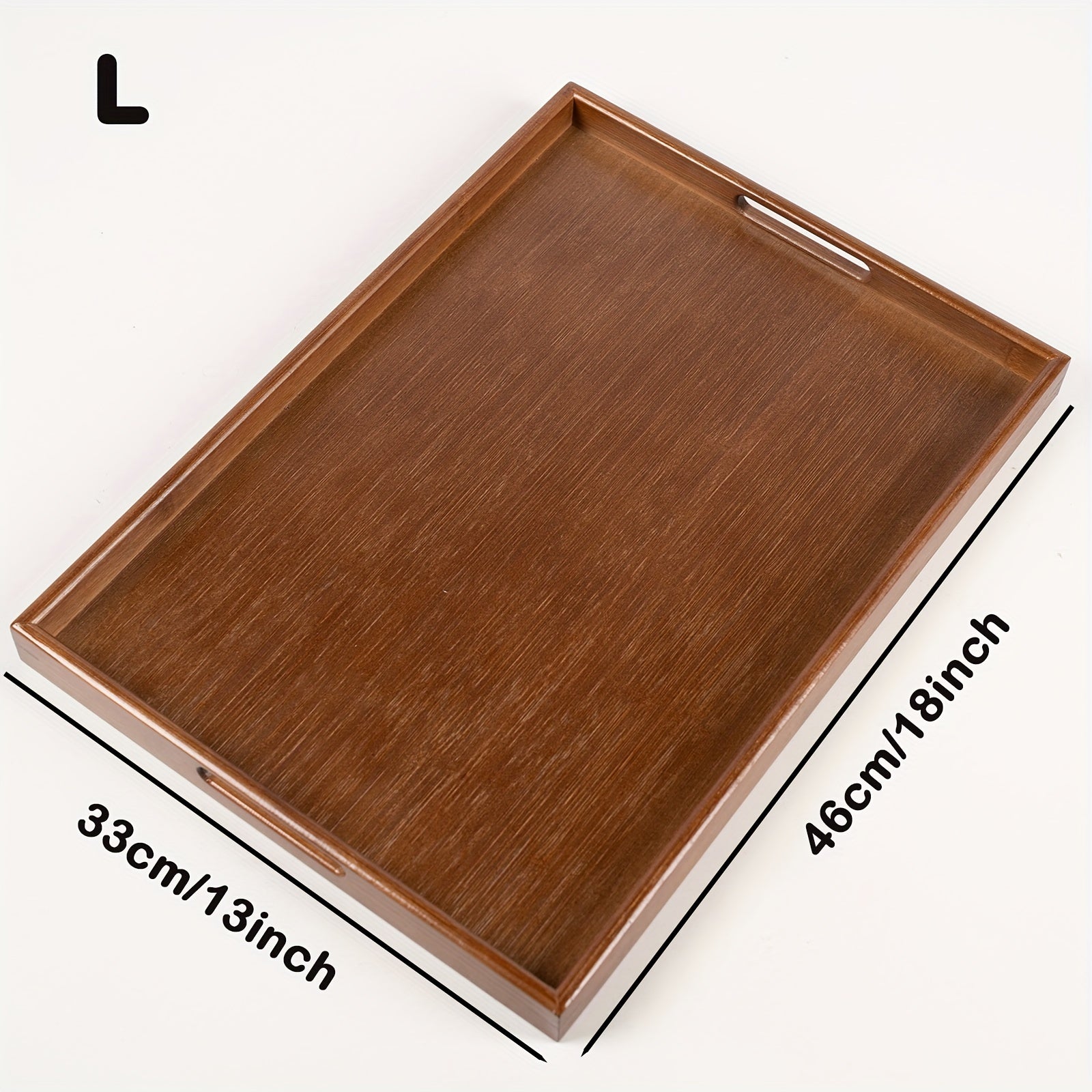 Bandeja de servicio de bambú con asas para organización y decoración del hogar