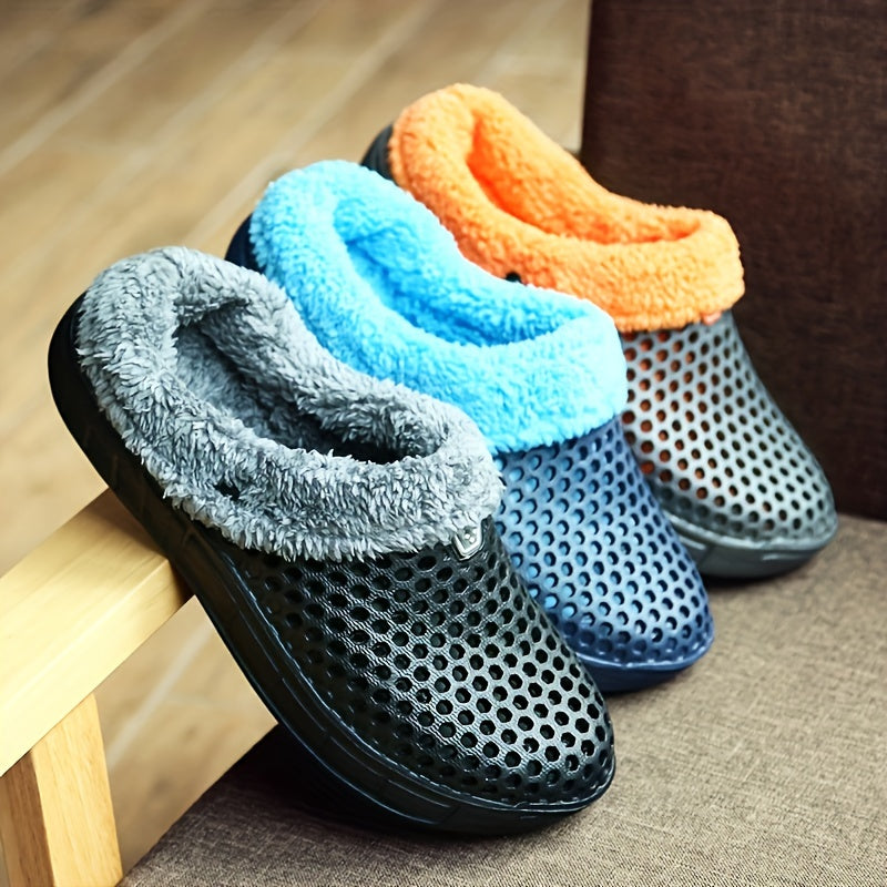 Women's Fleece Lined Winter Slippers Thick EVA Sole Indoor House Shoes