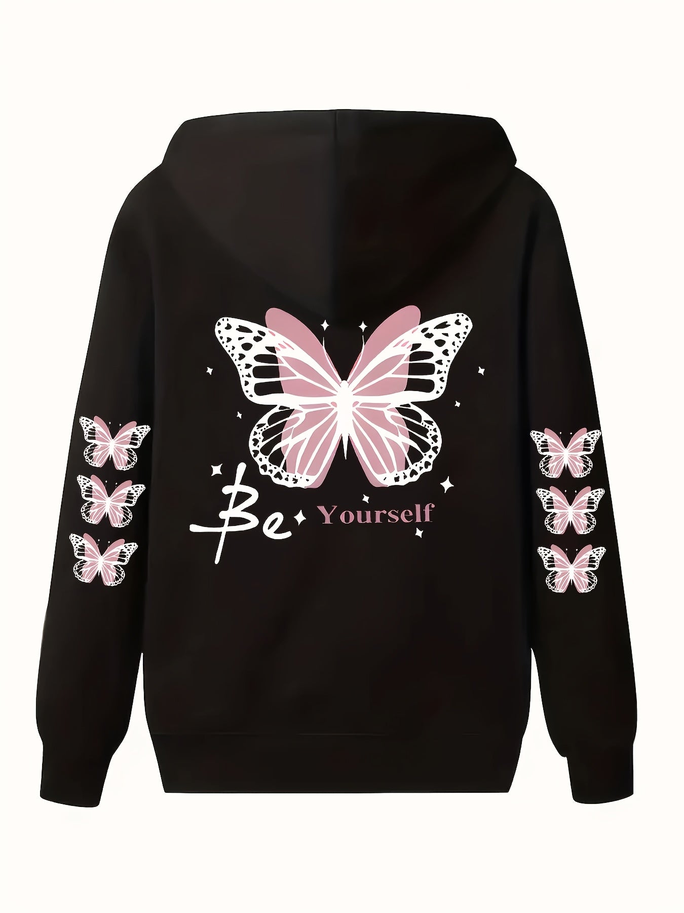 Толстовка оверсайз для женщин больших размеров розовая с графическим принтом и кенгуру-кишенью