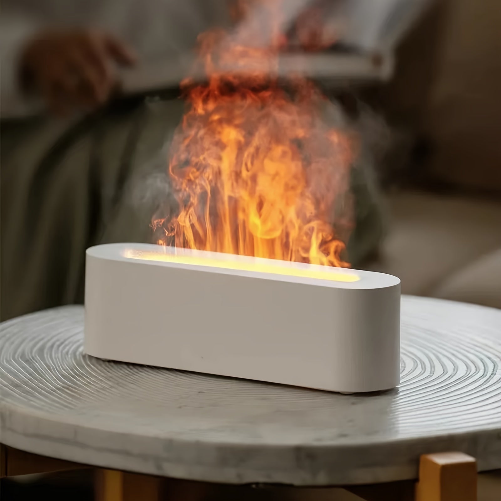 Simulated Flame Humidifier with Colorful Light 150ml USB Powered 3D Fire Effect