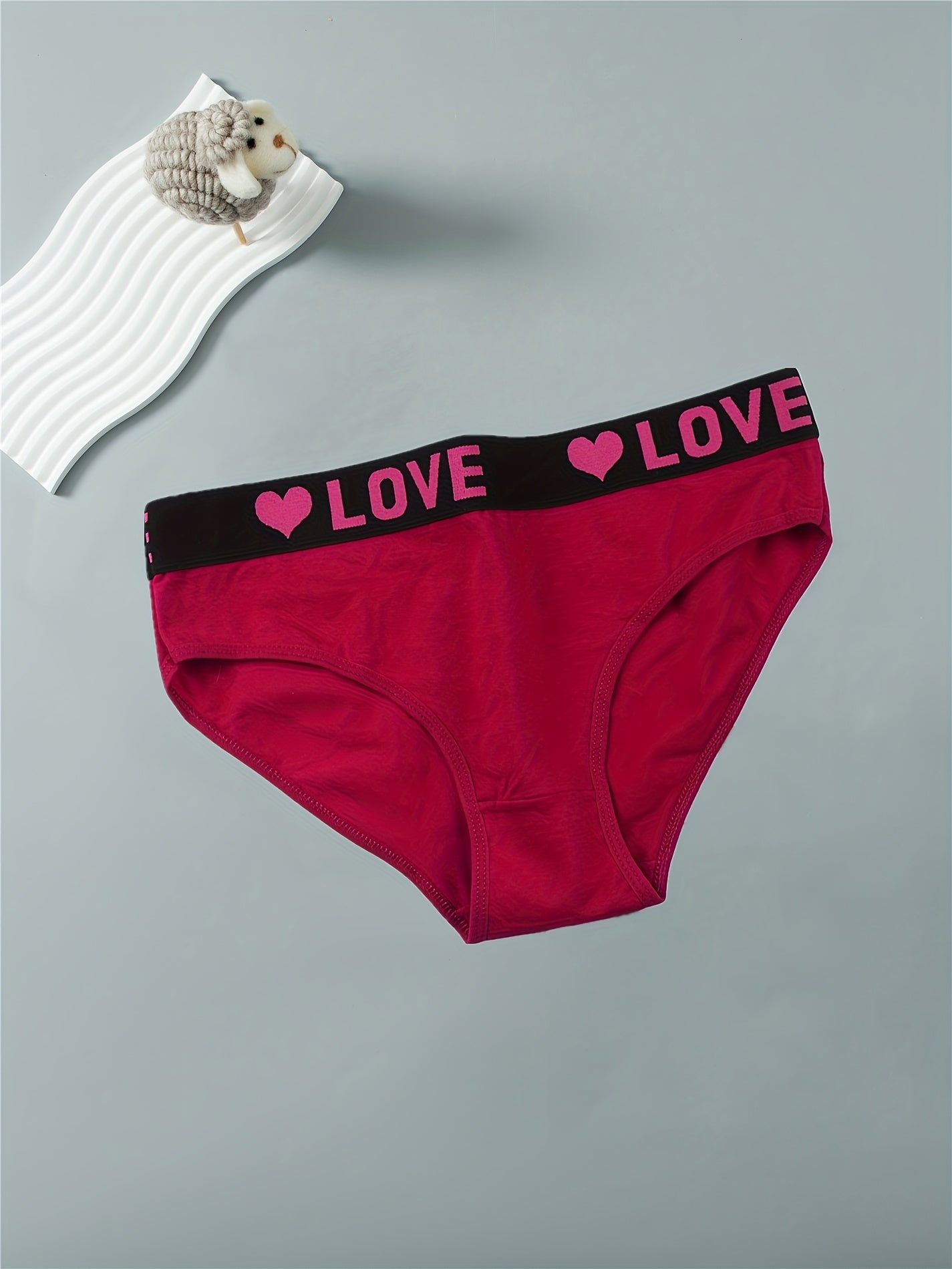 Women's Briefs 6pcs Letter Print Waistband Breathable Butt-Lifting Triangle Underwear