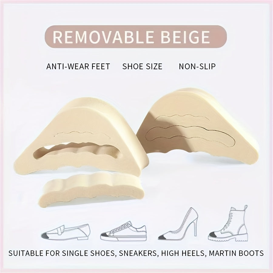 Women's EVA Foam Toe Inserts Adjustable Forefoot Cushions Beige