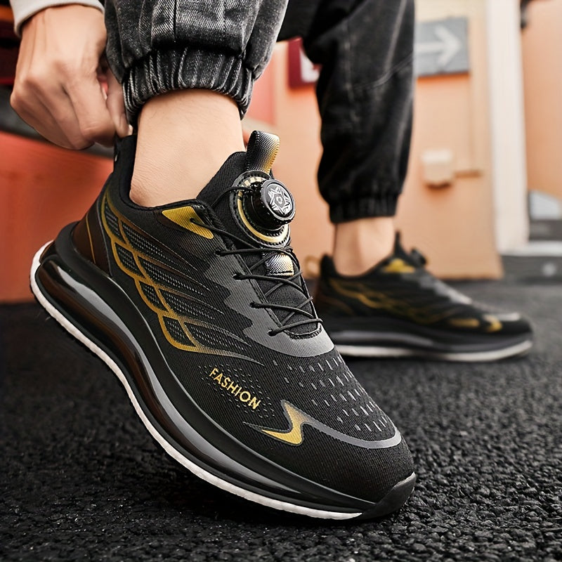 Men's Casual Sports Sneakers Breathable Mesh Low Top Round Toe TPU Sole PU Insole Shock Absorption