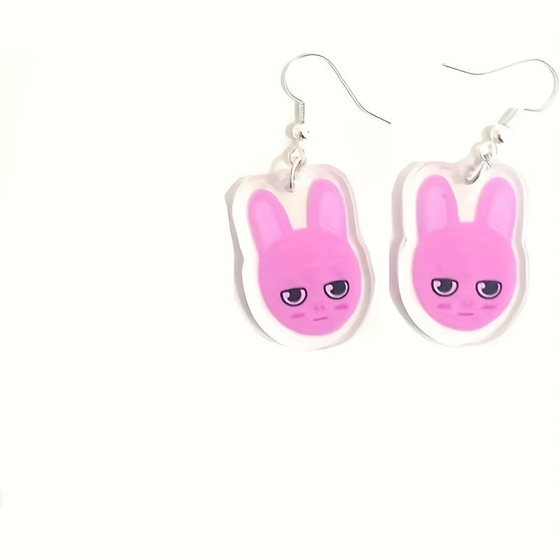 Acrylic Animal Drop Earrings Hypoallergenic Cartoon Style for Women and Girls