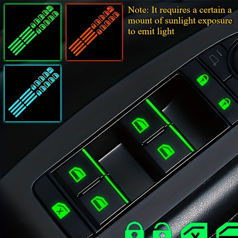 Avtomobil ichki o'rindiq kaliti decal stiker yoritgichli o'z-o'zidan yopishadigan yashil ko'k apelsin