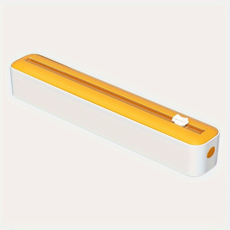 Refillable 2-in-1 Kitchen Wrap Dispenser with Cutter for Plastic and Foil