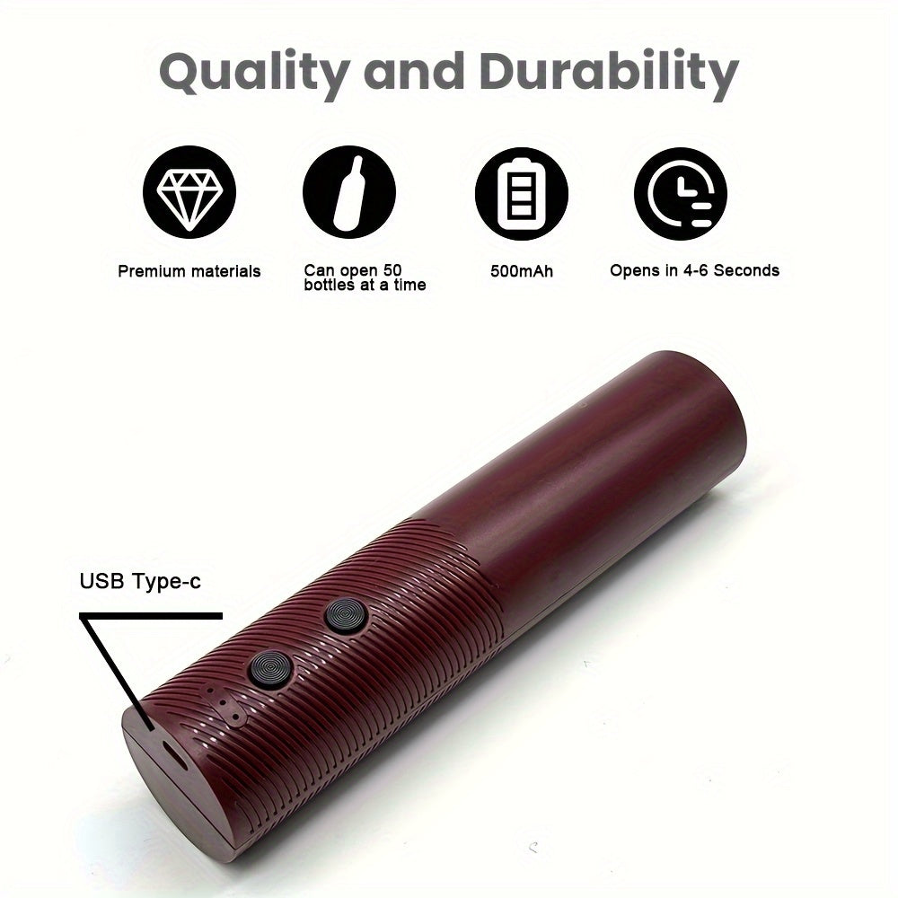 Uy va bar uchun avtomatik qopqog' ochuvchi bilan qora va qizil simsiz elektr sharob ochgich