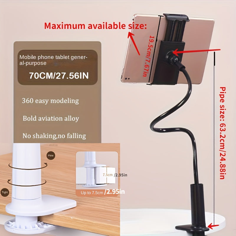 Adjustable Bedside Phone and Tablet Holder Wall Mount ABS Gooseneck