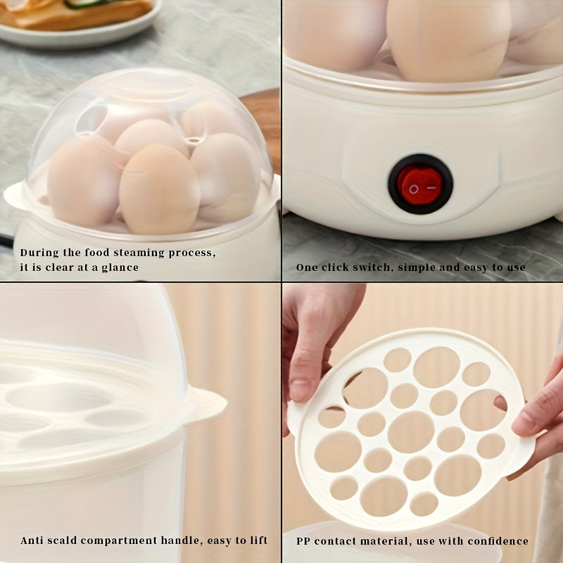 Автоматическая машина для варки яиц и пароварка с большой емкостью, основание из нержавеющей стали, прозрачная крышка, полусферический дизайн для равномерного приготовления
