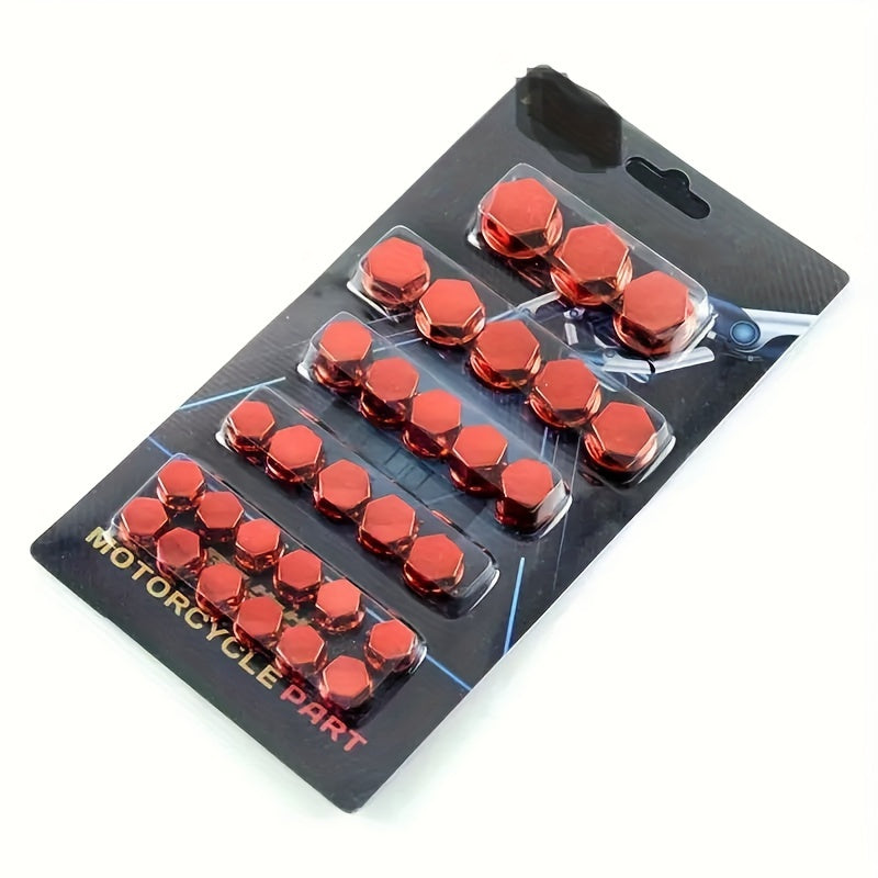 Motorcycle Car Bicycle Decorative Nut Bolt Cap Cover 30 Pack Chrome