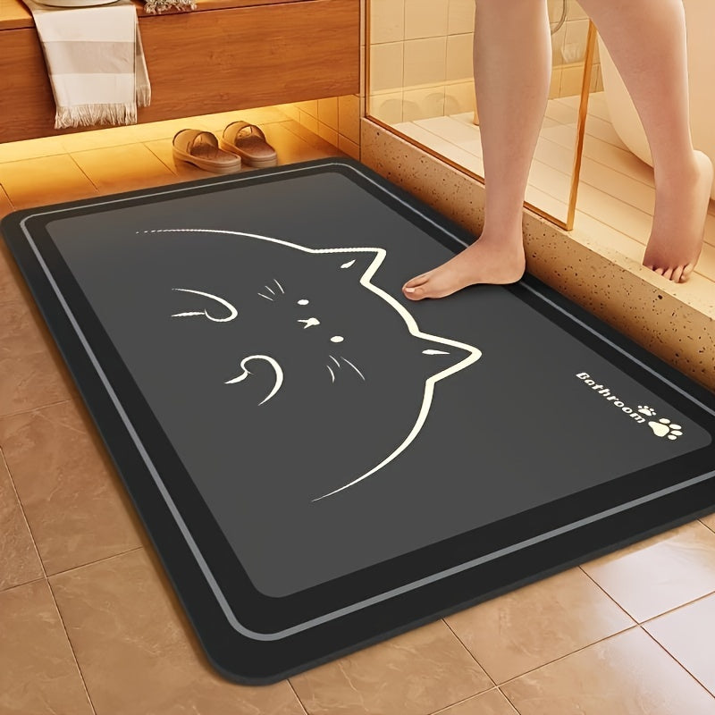 Soft Absorbent Cat Bath Mat Non-Slip Fast Drying Machine Washable Polyester