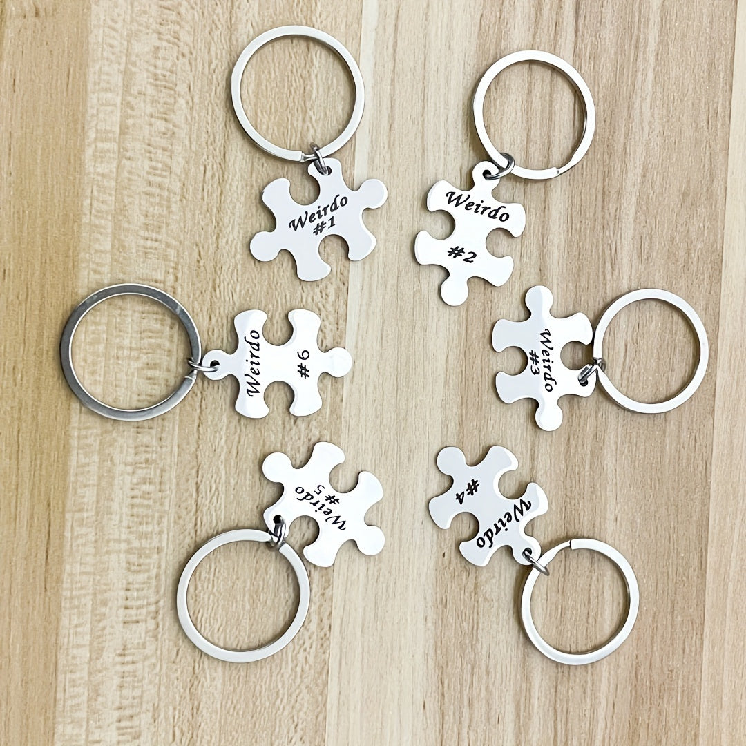 Set of 5-10 Engraved Stainless Steel Best Friends Puzzle Keychains for Graduation Christmas