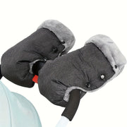 Waterproof Stroller Hand Muffs for Adults Windproof Plush Fleece Lined Gloves