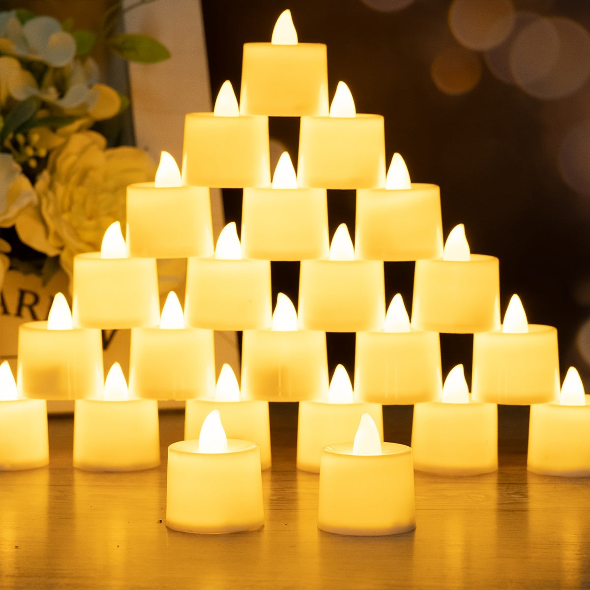 Set of 6 or 12 LED Electronic Candles for Weddings Home Decor Table Centerpieces White Warm White